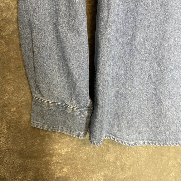 Vtg Women 90s Embroidered Paisley Western Chambray Denim Button Front Shirt XL - Picture 4 of 12